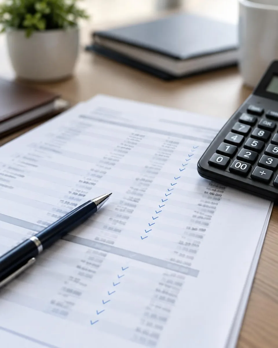 A checked-off statement next to a calculator